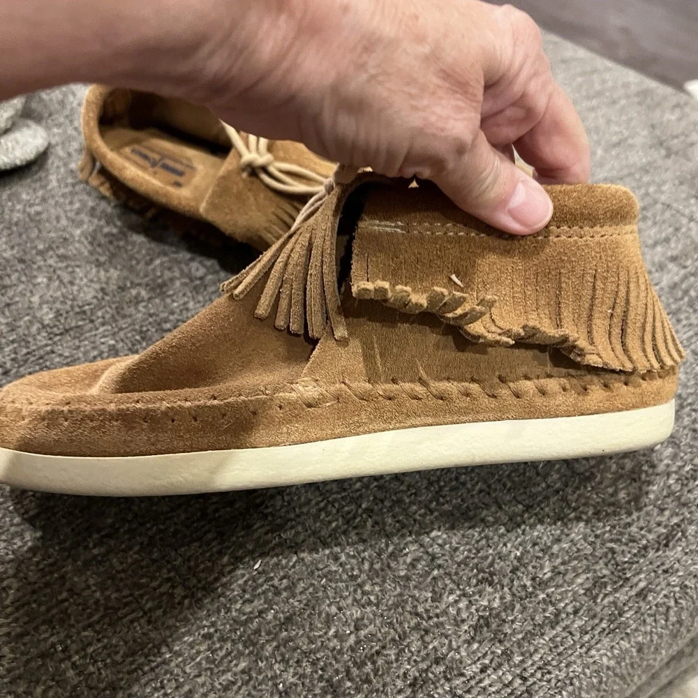 Minnetonka Womens Venice 457 Brown Suede Fringe Ankle Moccasin Boots Size 6